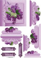 Lilac Bouquet Fancy Edge Side Stacker