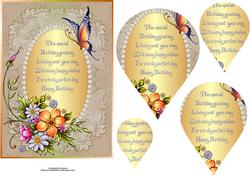 Floral Butterfly with Verse and Teardrop Pyramage