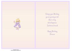 Fairytale Princess Insert with Verse