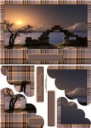 Sunset Lake with Wavy Edge Duo Corner Stacker