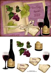 Special Dad Wine & Grapes with Decoupage