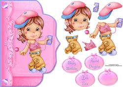 Li'l Cool Lolly Kid Fancy Edge with Decoupage