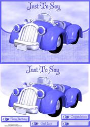 Just to Say - blue Toon Car with Topper
