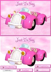 Just to Say - pink Toon Car with Topper