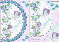 Floral Promises Fancy Card Front with Decoupage