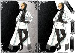Mono Silver Chic Lady Envelope Card
