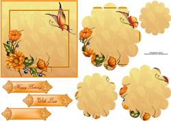 Summer Floral Butterfly with Flower Shape Pyramage