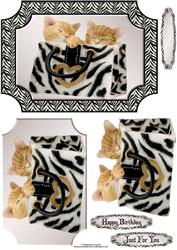 Sleeping Cats Plaque with Decoupage