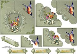 Floral Butterfly Pendulum with Duo Corner Stacker