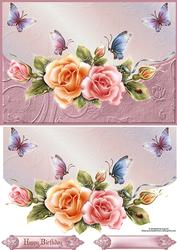 Rosy Butterfly Envelope Card