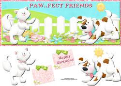 Paw - fect Friends Large Dl with Decoupage