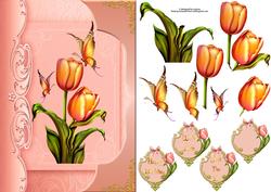 Tulips and Butterflies Fancy with Decoupage