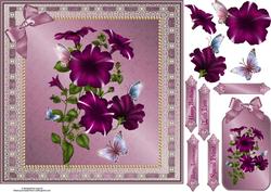Pertunias and Butterflies with Tag & Decoupage