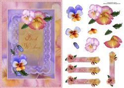 Pansies and Pearls with Decoupage