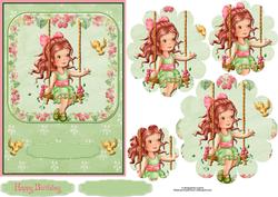 Spring Swing Cutie with Flower Shape Pyramage