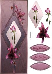 Lily's and Rosebud Large Dl with Decoupage