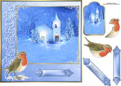 Silent Night Christmas Robin with Decoupage & Tag