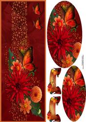 Floral & Butterfly Large Dl with Oval Pyramage