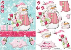 Snowflake Snowman with Decoupage