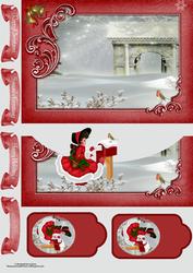 Christmas Vintage Girl Pocket Card & Tags