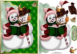 Snowmen Carollers Envelope Card