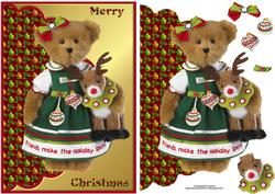 Christmas Holiday Friends Envelope Card with Decoupage
