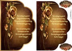 Autumn Rose Envelope Card with Verse