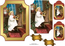 Santa Watching Plaque Card with Tags