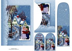 Christmas Carollers Pocket Scene with Bookmark & Tags