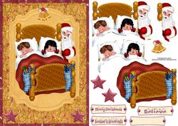 Christmas Eve Children with Decoupage
