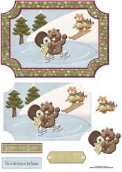 Christmas Skating Plaque Card