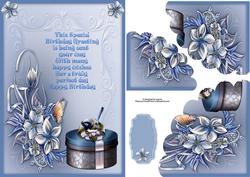 Floral Birthday Corner Stacker with Verse