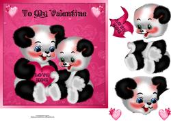 Valentine Panda's with Decoupage