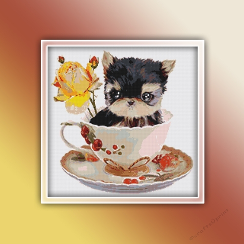Yorkshire Puppy 1 Cross Stitch Pattern
