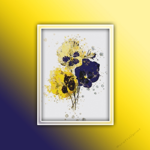 Pansies 1 Cross Stitch Pattern Flower Flowers