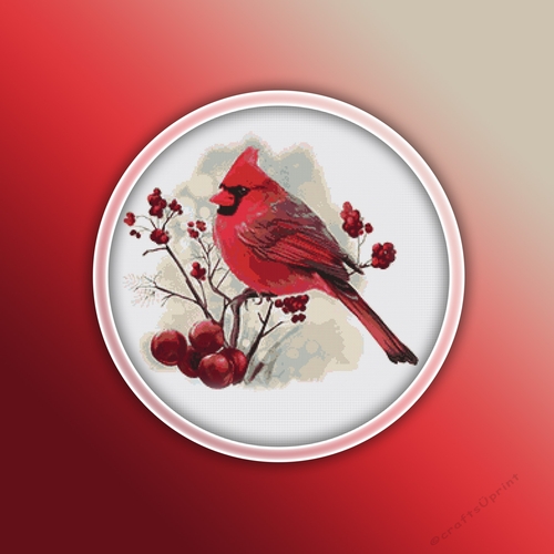 Cardinal 1 Cross Stitch Pattern | Bird | Red Bird
