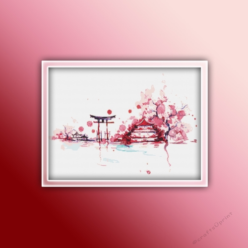 Japan 1 Cross Stitch Pattern | Japanese | Landscape | Oriental