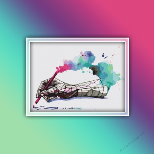 Writing 1 Cross Stitch Pattern | Writer | Pen | Drawing |