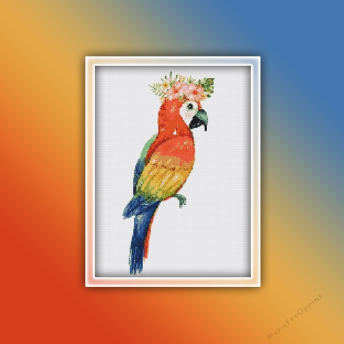 Parrot 2 Cross Stitch Pattern | Bird Cross Stitch Pattern |