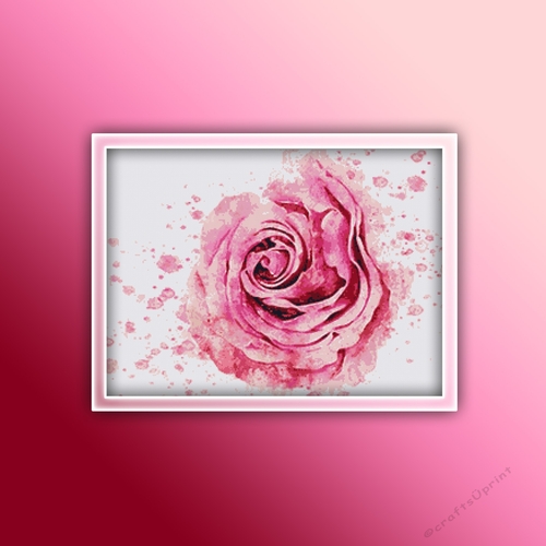 Pink Rose 2 Cross Stitch Pattern | Flower Cross Stitch Pattern