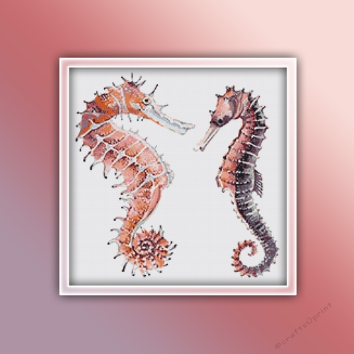 Sea Horses 1 Cross Stitch Pattern