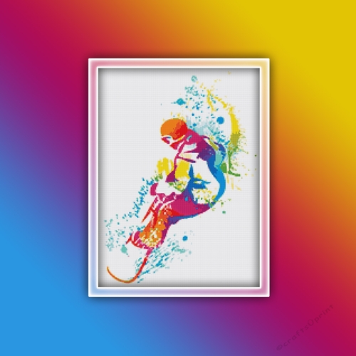 Snow Boarder 1 Cross Stitch Pattern
