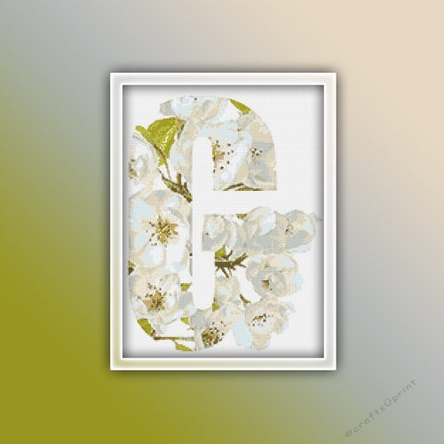 Flower G Alphabet Monogram 1 Cross Stitch Pattern PDF