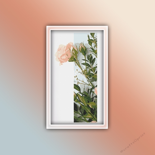 Flower I Alphabet Monogram 1 Cross Stitch Pattern PDF