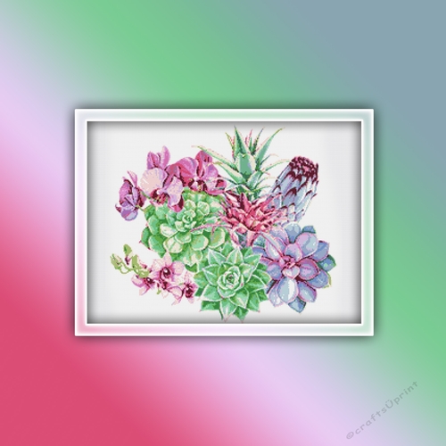 Succulents 3 Cross Stitch Pattern | Succulent | Cactus | Plants