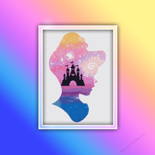 Cinderella Galaxy Cross Stitch Pattern PDF | Fairy Tale