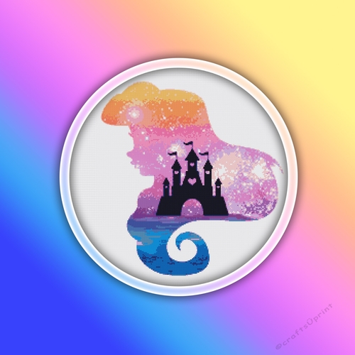 Mermaid Galaxy Cross Stitch Pattern PDF | Fairy Tale
