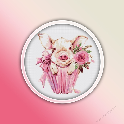 Pig 2 Cross Stitch Pattern PDF | Farm Animal