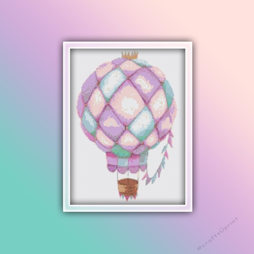 Hot Air Balloon 4 Cross Stitch Pattern