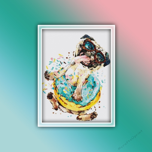 Dog 17 Cross Stitch Pattern PDF | Pug
